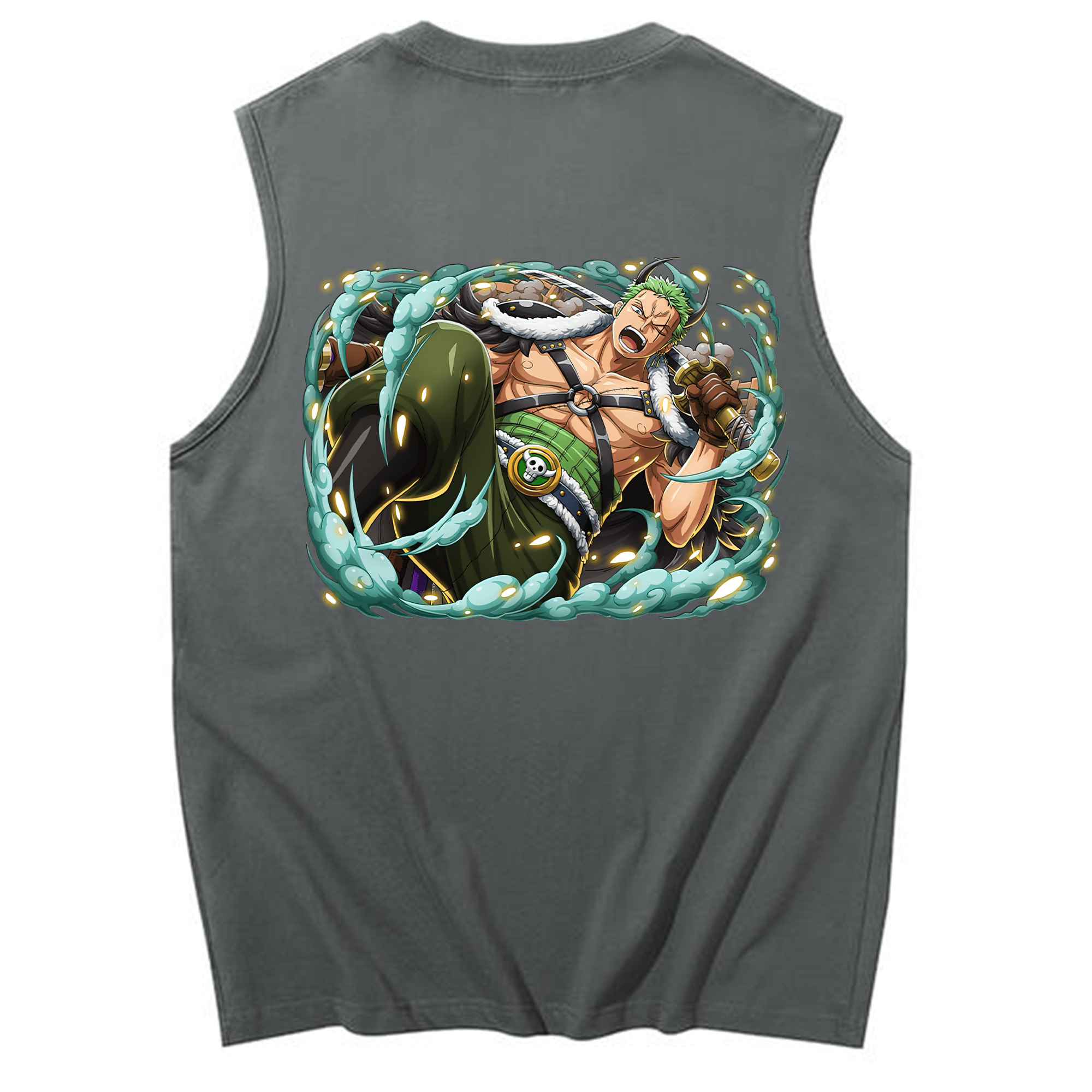 ワンピース ロロノア・ゾロ ONE PIECE Roronoa Zoro コットン100％タンクトップ（背面プリント）